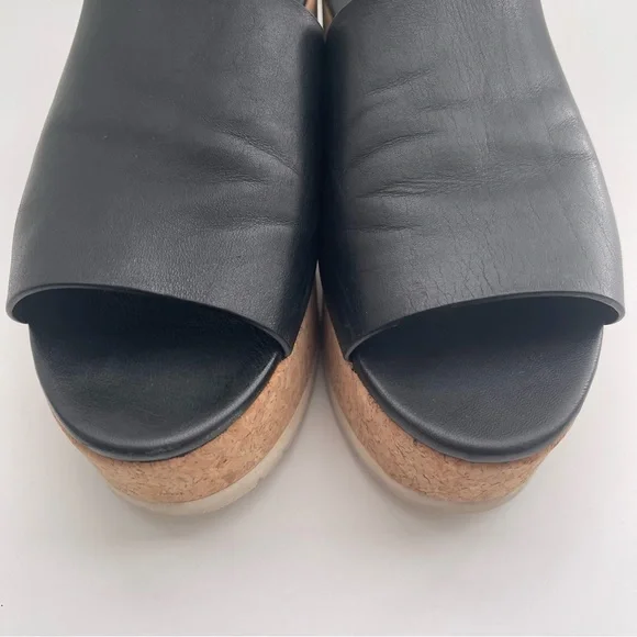 VINCE James B Leather Women’s Platform Cork Slide Black Sandals size 7.5 - Picture 5 of 14